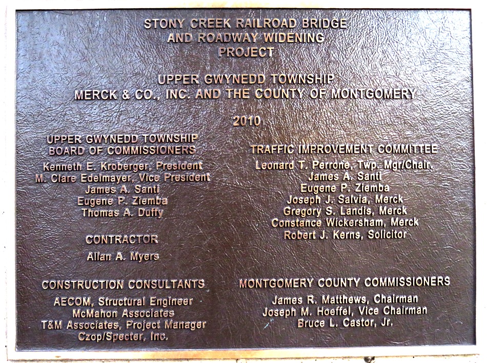 Plaque on the Stony Creek RR bridge